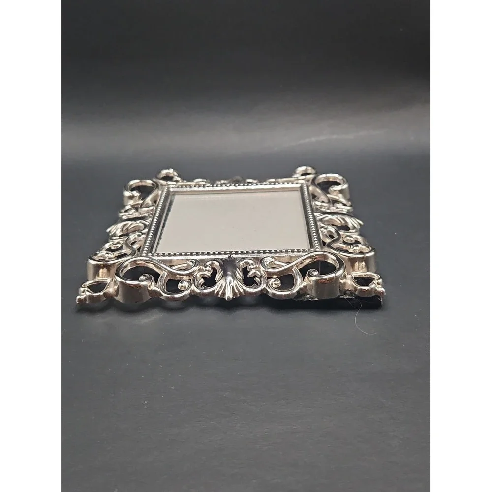 Prinz‎ Ornate Silver Plate 3x3 Picture Frame Square Rococo Openwork Scrollwork